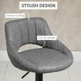 thumbnail image 6 of HomCom Bar Stool with Adjustable Height & 360-Degree Swivel, Grey, Set of 2, 6 of 9