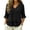 Black, variant on Womens 3/4 Sleeve V Neck Shirts Solid Color Ruffle leeve Blouses Casual Loose Fit Tunic Tops Fall Comfy Lounge Tops White XL