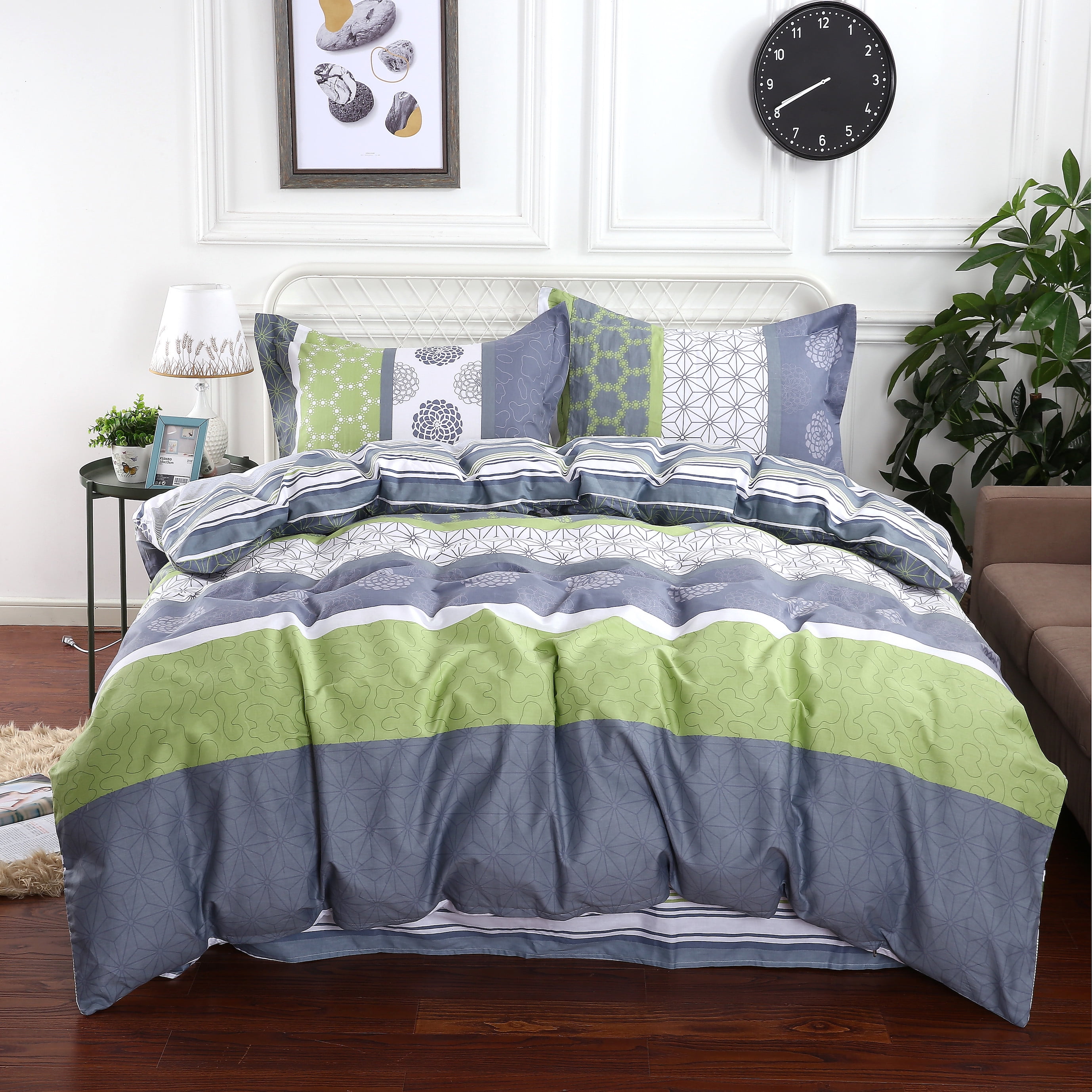Swanson Beddings Serene 3-Piece 100% Cotton Bedding Set: Duvet Cover and Two Pillow Shams (King) (Comforter is NOT included)