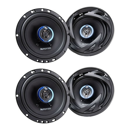 Autotek 4 Pack Street Machine 6.5 Inch 3-Way Car Audio Universal Coaxial Speaker