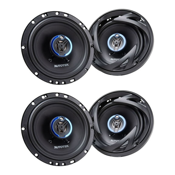 Autotek 4 Pack Street Machine 6.5 Inch 3-Way Car Audio Universal Coaxial Speaker