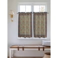 thumbnail image 2 of Boho Floral 2 Panel Kitchen Curtains for Windows, Vintage Flowers Abstract Art Ethic Tribe Bathroom Privacy Curtain, Home Décor Window Treatment for Bedroom/Living Room 55"x45", 2 of 6
