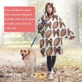 thumbnail image 4 of Brown Footballs and Bows Pattern Wearable Oversized Blanket,Wearable Blanket Hoodie for Adults,Cozy Hooded Blankets with Super Pockets,Super Warm Fuzzy Pullover for Women & Men, 4 of 6
