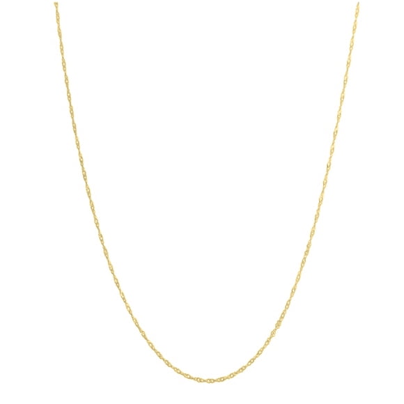 Dazzlingrock Collection Thin Delicate 10 Karat Loose Rope Chain Necklace (18 inch), Yellow Gold