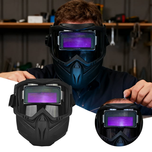 BotaniNest Welding Auto Darkening – Full Face Welding Arc Shield | Glare Large View Heat Insulating Eye Gear For – IR