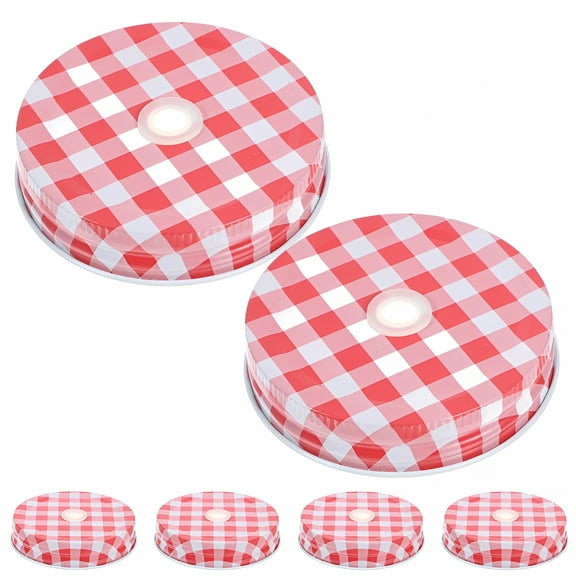 ACDANC 6 Pack Mason Jar Straw Lid Replacement Wide Mouth Metal Lid Straw Hole for Canning Drinking Mason Jar Lids with Straw Hole Wide Mouth Canning Lids