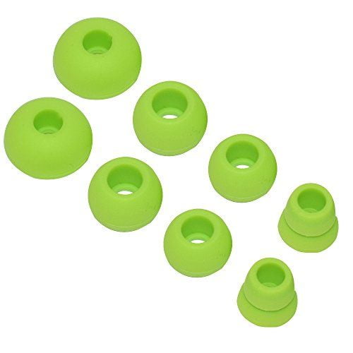 Aquelo 8pcs Replacement Silicone Earphones Earpads Earbud Tips for Beats Powerbeats2 Wireless Stereo Headphones - Small, Medium, Large, and Double Flange (Green)