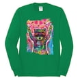 thumbnail image 3 of Dean Russo Cosmic Trash Panda Animal Lover Mens Long Sleeve Shirt, Kelly, X-Large, 3 of 6