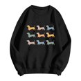 thumbnail image 3 of Women Dachshund Dog Crewneck Sweatshirt with Long Sleeves and Ribbed Casual Animal Lover Pullover Top M, 3 of 3