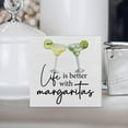 thumbnail image 4 of Kitchen Bar Wooden Box Sign Life Is Better With Margaritas Wood Box Sign Art Blocks Desk Decor Rustic Signs For Shelf Tabletop Wall Home Kitchen Bar Decoration 5 X 5 Inch, 4 of 6