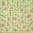 thumbnail image 2 of Ambesonne Floral Fabric by the Yard Microfiber, Garden Art Romantic Elements, 1 Yard, Pale Yellow and Burnt Sienna, 2 of 2