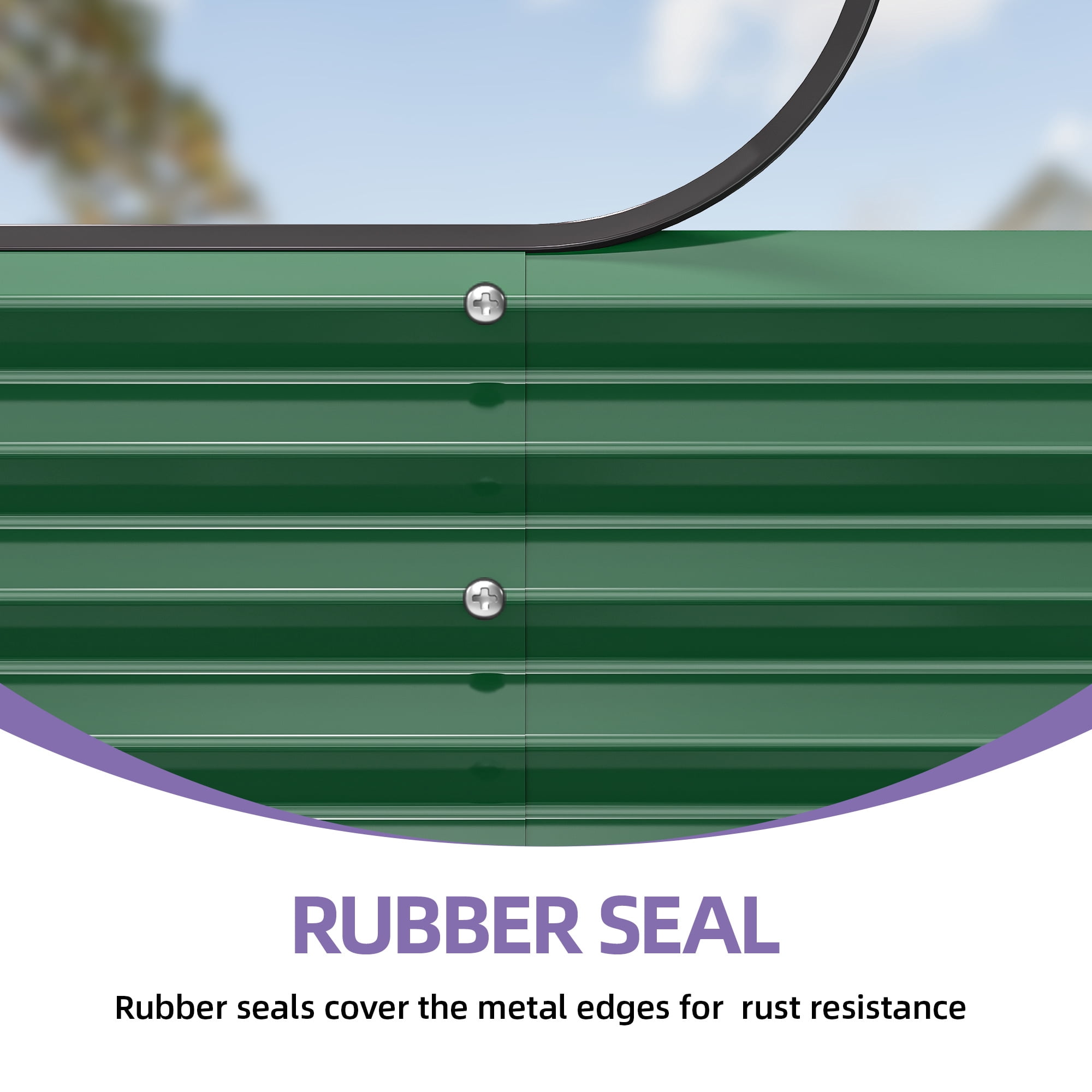 Dextrus 8x4x1.5Ft Large Raised Garden Bed, Galvanized Metal Planter with Accessories & Gloves, Green