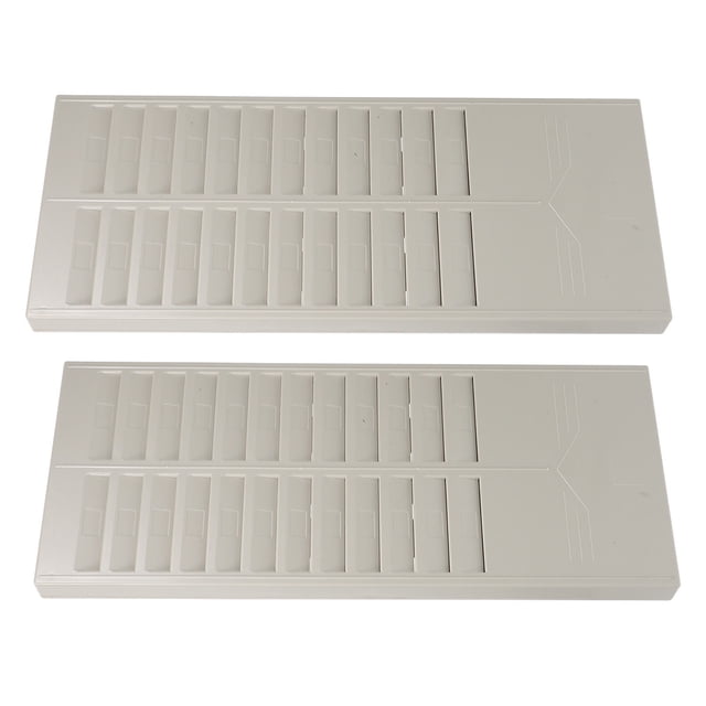 LOLIPPYY 2Pcs Plastic Time Attendance Card Organizer Rack with 24 Slots for Office Or Warehouse Use