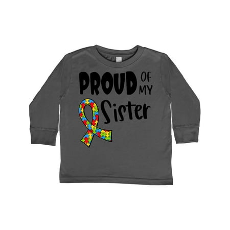 

Inktastic Proud of my Sister Autism Awareness Puzzle Piece Ribbon Gift Toddler Boy or Toddler Girl Long Sleeve T-Shirt