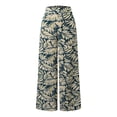 thumbnail image 5 of DHFJKG Women's Boho Pants High Waisted Wide Leg Floral Printed Flowy Palazzo Summer Beach Vacation Clothes Soft Trousers, 5 of 7