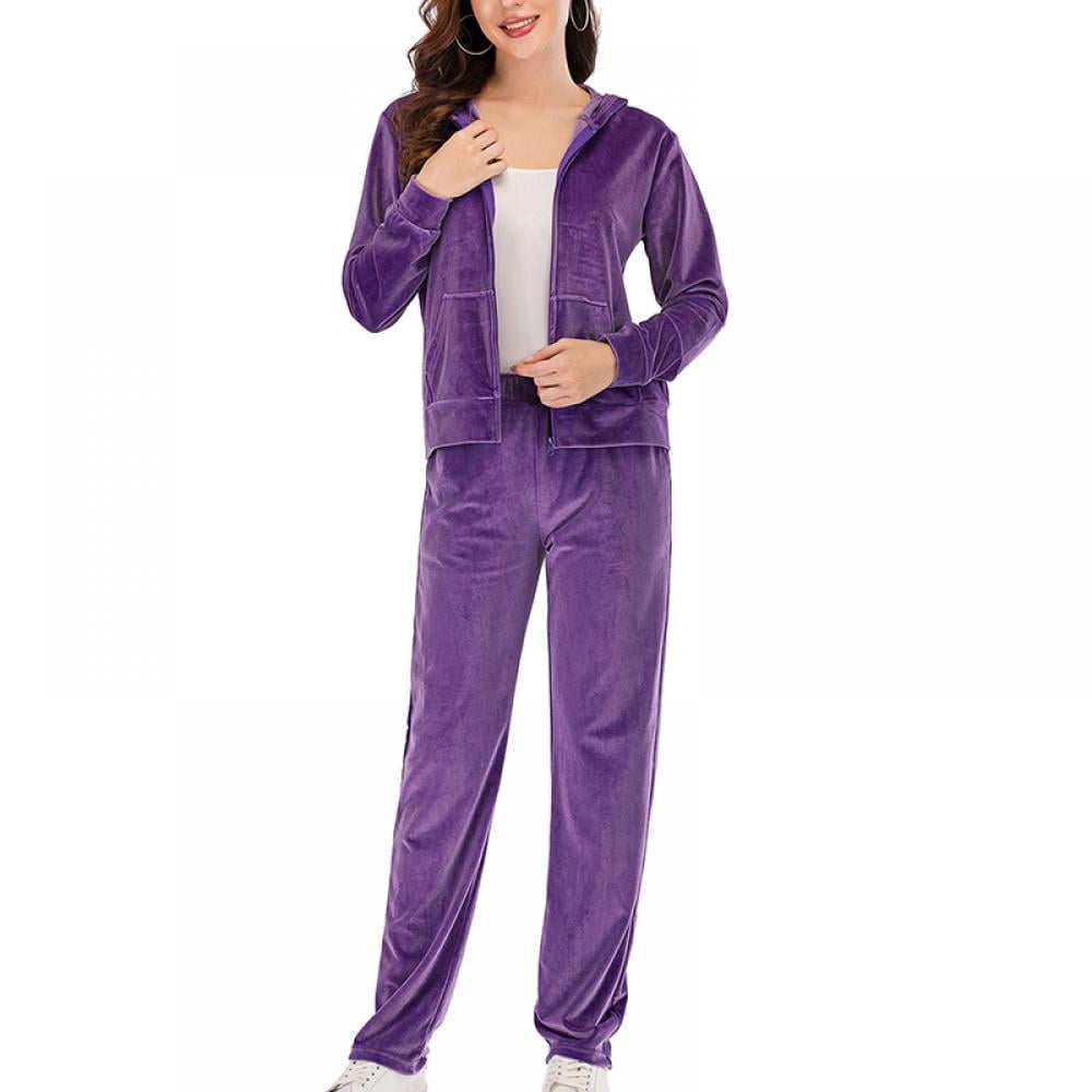 Women Velour Tracksuit 2 Piece 