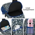 thumbnail image 4 of Sling Backpack,Dark Blue Christmas Snowflake Pattern Sling Bag with Water Bottle Holder,Waterproof Sling Bag for Men/Women with Headphone Jack for Hiking,Travel, 4 of 6