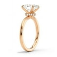 thumbnail image 4 of Cora Jewellery 2CT Round Moissanite Hidden Halo Engagement Ring For Women, 14K Rose Gold, 4 of 5