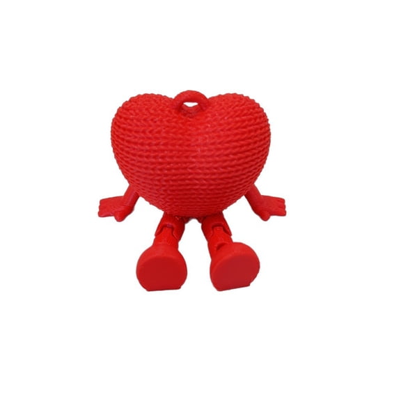 3D Printed Heart Shaped Item With Movable Joints Suitable For Home Desk Ornament Pendant Keychain Or