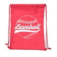thumbnail image 2 of Baseball Party Bags | Baseball Cotton Drawstring Cinch Backpacks for Team events, Birthdays, and more!, 2 of 2