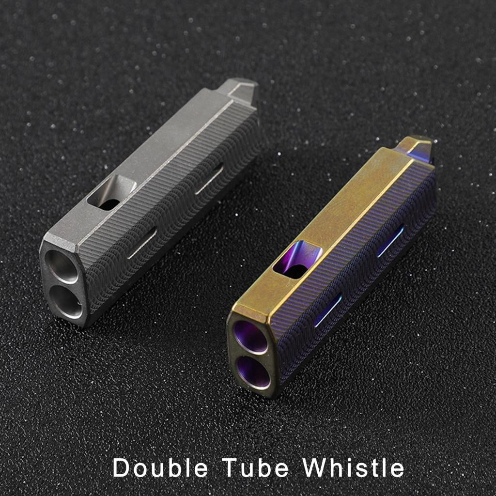Yihuala High Frequency Double Tube Whistles Metal Alloy Camping Survival Whistles for Camping, Hiking, and Pet Training