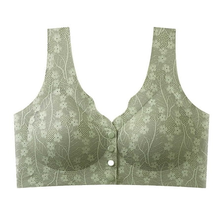 OJSFQUFP Bras Small Women Green Women s Thin Open Front Mom Bra No Underwire Tank Top Plus Size Bra Gathering Adjustment Yoga Sleep Large Bra XL