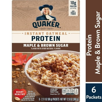 Quaker, Protein Instant Oatmeal, le & Brown Sugar, 2.11 oz, 6 Packets