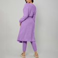 thumbnail image 6 of YUGYXL Women's Fuzzy 3 Piece Pjs Set Loungewear Open Front Cardigan and Crop Tank Tops with Pants Soft Lounge Sets Purple XXL, 6 of 8
