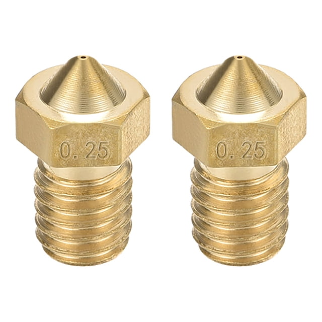 Boquilla de impresora 3D de 0.25mm, adecuada para cabezal extrusor V6, para filamento de 1.75mm, latón, 2 piezas