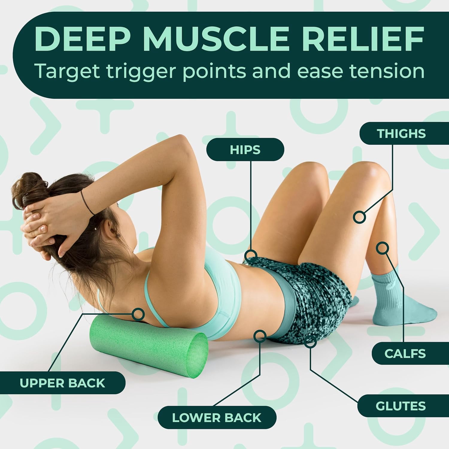 Yoga Foam Roller for Physical Therapy & Exercise – Soft Back Pain, Legs, and Shoulders, 12in x 4in Travel Size Tissue Massage Myofascial Release