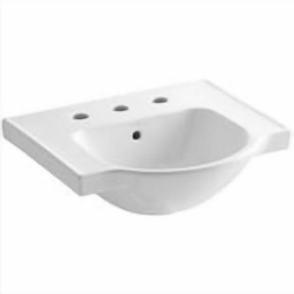 Kohler K-5247-8 Veer 21" Pedestal Bathroom Sink - White