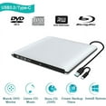 thumbnail image 1 of External 3D Blu ray CD DVD Drive, Portable USB 3.0 and Type-C Blu-ray CD/DVD+/-RW Burner Player Writer Reader Rewriter for PC Netbook Laptop Desktop with Mac OS Windows XP/7/8/10 Silver, 1 of 6