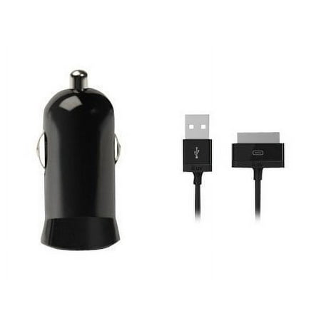 Micro-Size USB Car Charger with iPad/iPod/iPhone Cable