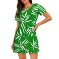 thumbnail image 1 of Fotbe Bamboo Bata de Dormir para Mujer con Estampado, Camisón de Algodón de Manga Corta, Ropa de Dormir Casual, 1 of 6