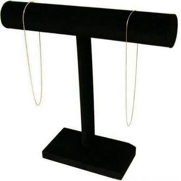 Black Velvet T-Bar Bracelet Necklace Jewelry Display