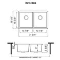 thumbnail image 2 of Ruvati RVG2388BK 32 x 19 in. Granite Composite Undermount Double Bowl Kitchen Sink, Midnight Black, 2 of 7