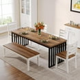 thumbnail image 3 of Tribesigns 78.74" Long Rectangle Dining Table, Industrial Dining Table for 6-8 Person, Wood Kitchen Table with Heavy Duty Metal Frame (Without Chair), 3 of 5