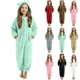 thumbnail image 7 of FAIWAD Girls Fleece Jumpsuits Kids Hooded Button Up Rompers Winter Warm Fuzzy Cute Jumpsuits, 7 of 7