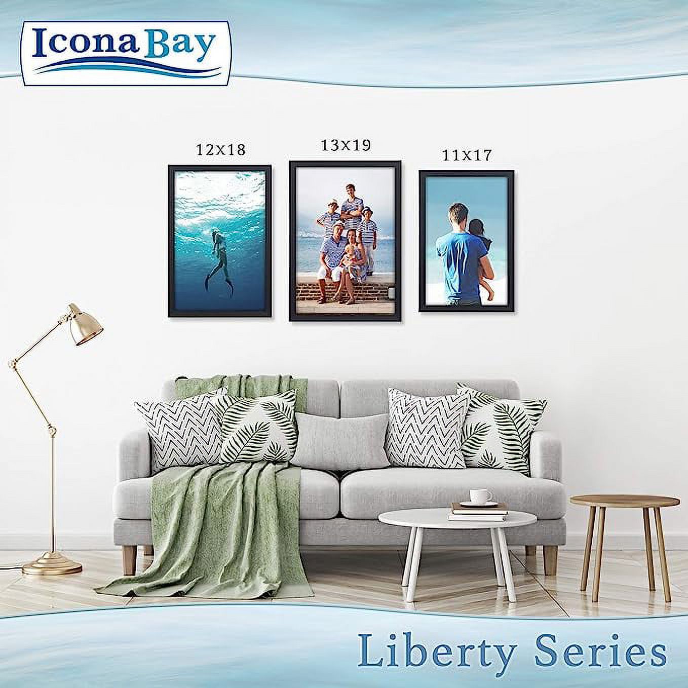 Icona Bay 13x19 Black Sturdy Wood Composite Picture Frames, 4 Pack, Liberty Collection (US Company)
