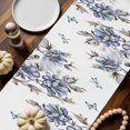 thumbnail image 2 of Vintage Blue Cotton Linen Table Runner, Washable Table Runners for Kitchen, Dining Room, Holiday, Home Party Table Decor, 13x48 Inches, 2 of 9