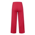thumbnail image 6 of Women's Solid Color Sweatpants, High Waist Wide Leg Elastic Waist Lounge Pants, Loose Fit Workout Trousers for Fall, Casual Wear, Yoga and Daily Loungewear Red L, 6 of 9