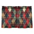 thumbnail image 7 of Yayeee Kitchen Curtains Tier Pair Light Filtering 27"x24" Rod Pocket Short Cafe Window Panel, Dark Tartan Pattern, 7 of 7