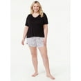 thumbnail image 3 of Joyspun Women's V-Neck Sleep T-Shirt, Sizes S to 3X, 3 of 5
