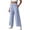 Light Blue, variant on Tbopshirt Pants for Women Elastic Waist Floral Embroidery Wide Leg Capri Pants Side Pockets Textured Casual Trousers,Beige,M-4XL