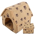 thumbnail image 2 of Foldable Dog BedCat House, Large Pet House, Home For Dog Cat Outdoors Brown, 2 of 8