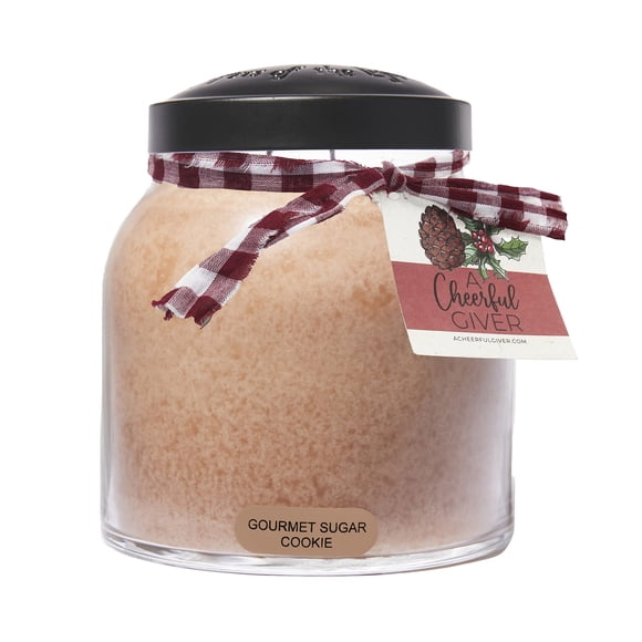A Cheerful Giver – Galleta De Azúcar Gourmet – Vela Perfumada Papa De 34 Oz Con Tapa – Guardianes De La Luz – 155 Horas De Combustión Regalo Para Mujeres Marrón
