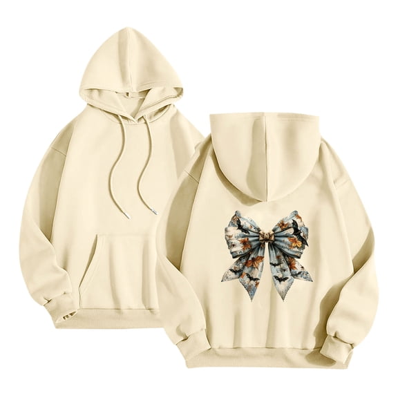 miqiqism Women's Hoodies Sweatshirts Juniors Loose Casual Drop Shoulder Hooded Teen Girls Cute Long Sleeve Tops Trendy Comfy Pullovers with Pocket,Beige,XX-Large