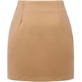 thumbnail image 2 of Womens Wool Plaid Mini Skirt Fall Winter High Waisted Bodycon Pencil Skirt, 2 of 5
