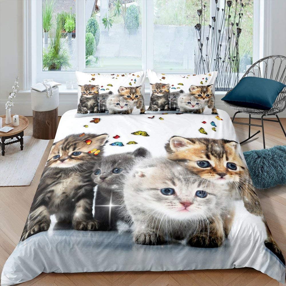 Cute Cat Bedding Comforter Set King 