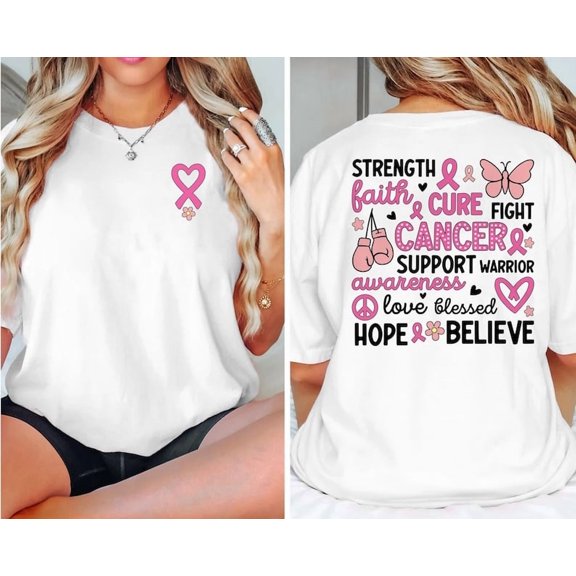 Breast Cancer Awareness Shirt, Cancer Survivor T-Shirt, Pink Ribbon Support Tees, Awareness Gifts, Fight Like a Girl Shirt, Gift for Her